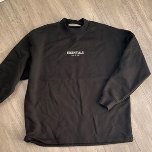 Essentials Men's Black Crewneck Sweater